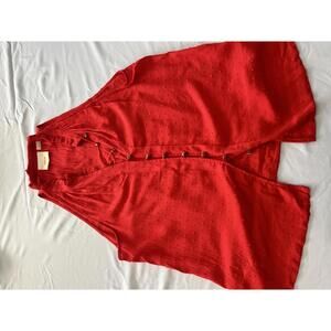 Anthropologie Maeve Red Button-Up Sleeveless Top - XS